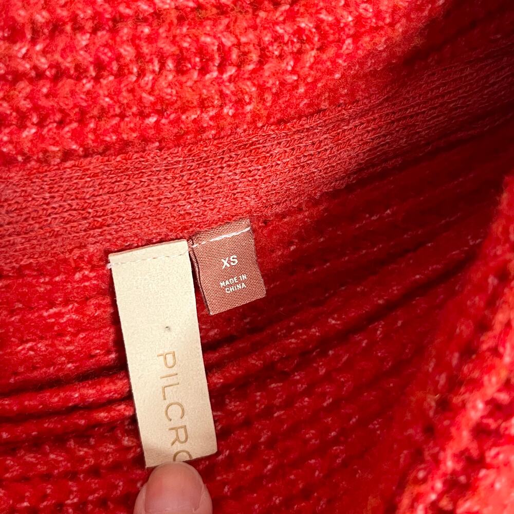 Anthropologie Pilcro Cowl Neck Sweater Womens XS Red Oversized Cuffed Sleeve - Picture 5 of 11